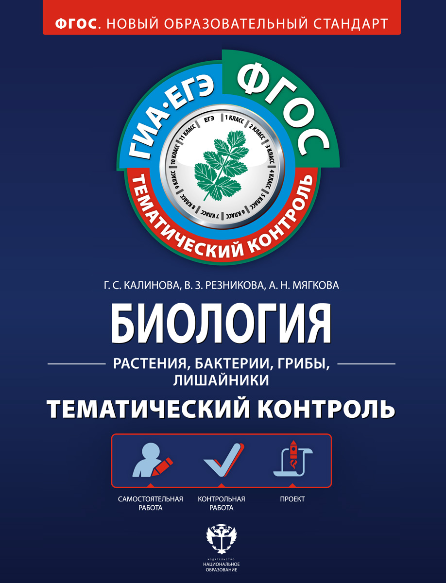 Биология. Растения, бактерии, грибы, лишайники. Тематический контроль